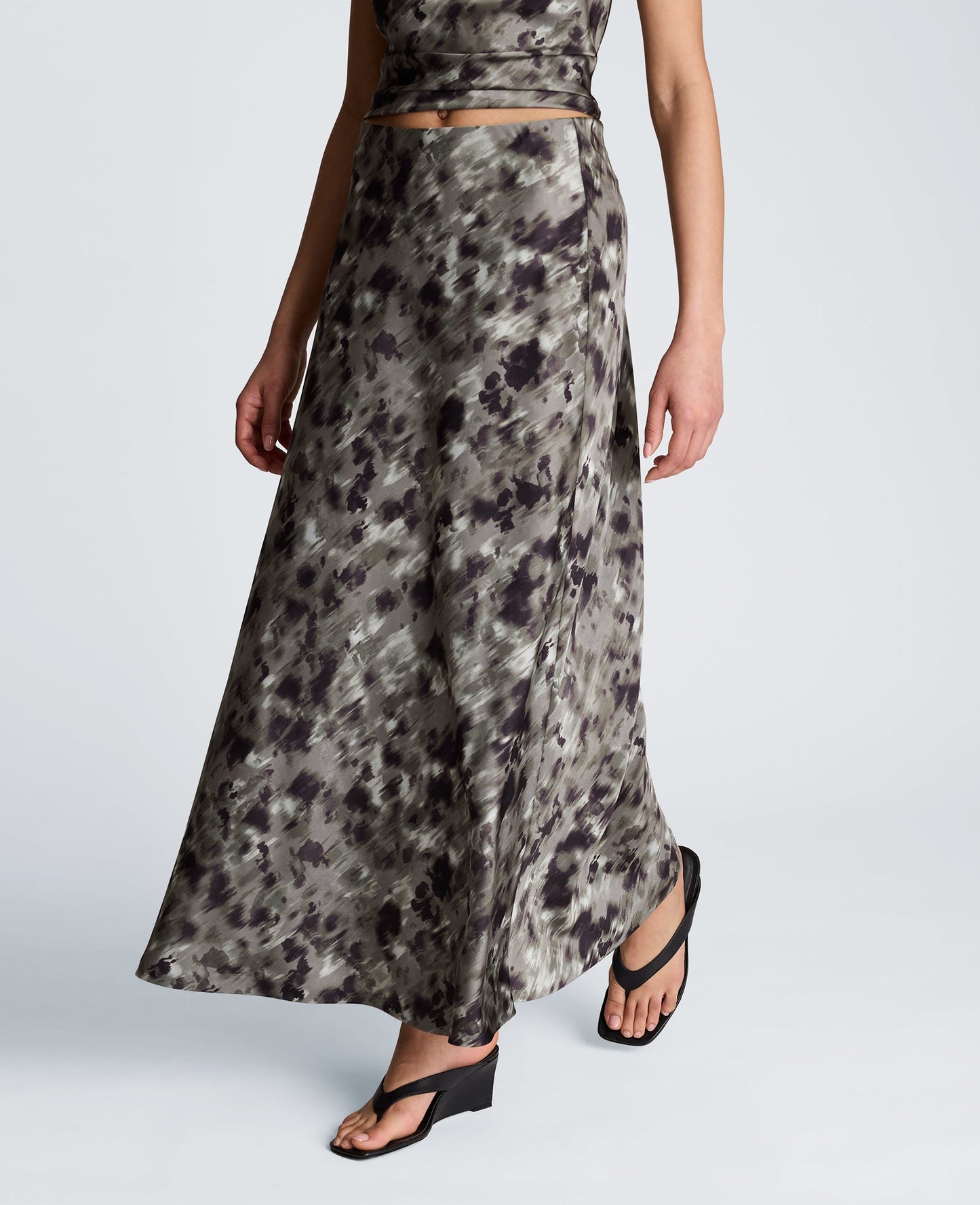 Pull On Flare Maxi Skirt