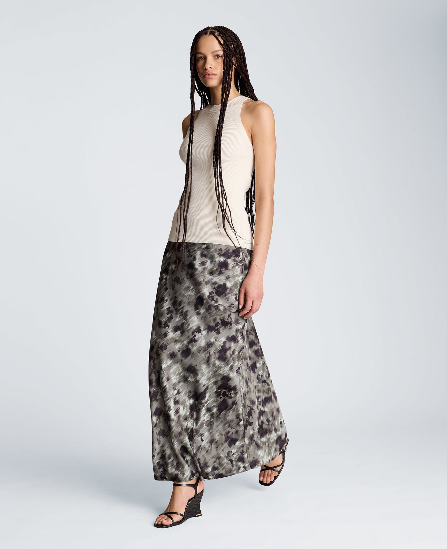 Pull On Flare Maxi Skirt