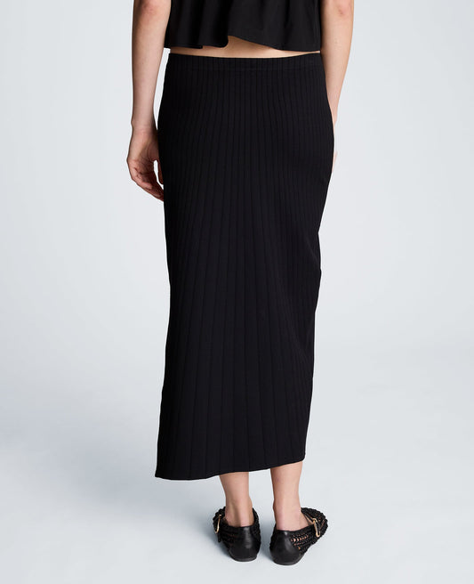 Pull On Midi Skirt with Side Slit