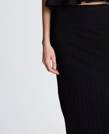 Pull On Midi Skirt with Side Slit