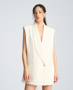 Vest Mini Dress with Shawl Collar