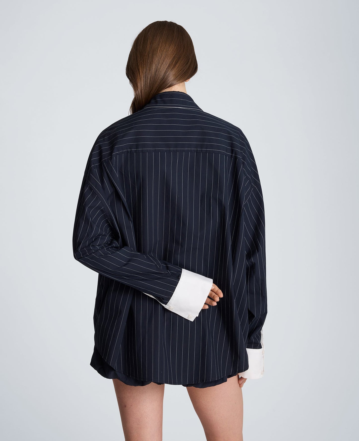 Long Sleeve Button Front Shirt with Contrast Details