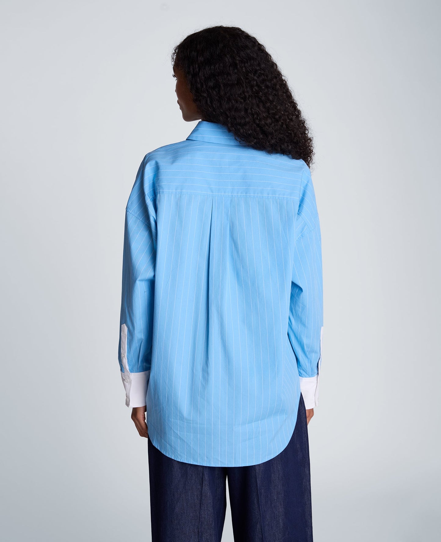 Long Sleeve Button Front Shirt with Contrast Details