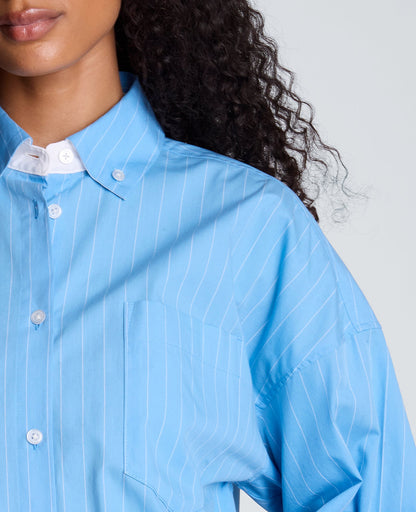 Long Sleeve Button Front Shirt with Contrast Details