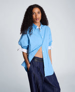 Long Sleeve Button Front Shirt with Contrast Details