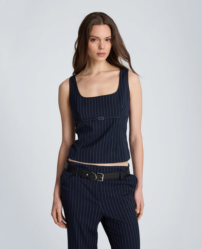 Belted Empire Waist Fitted Bodice Top