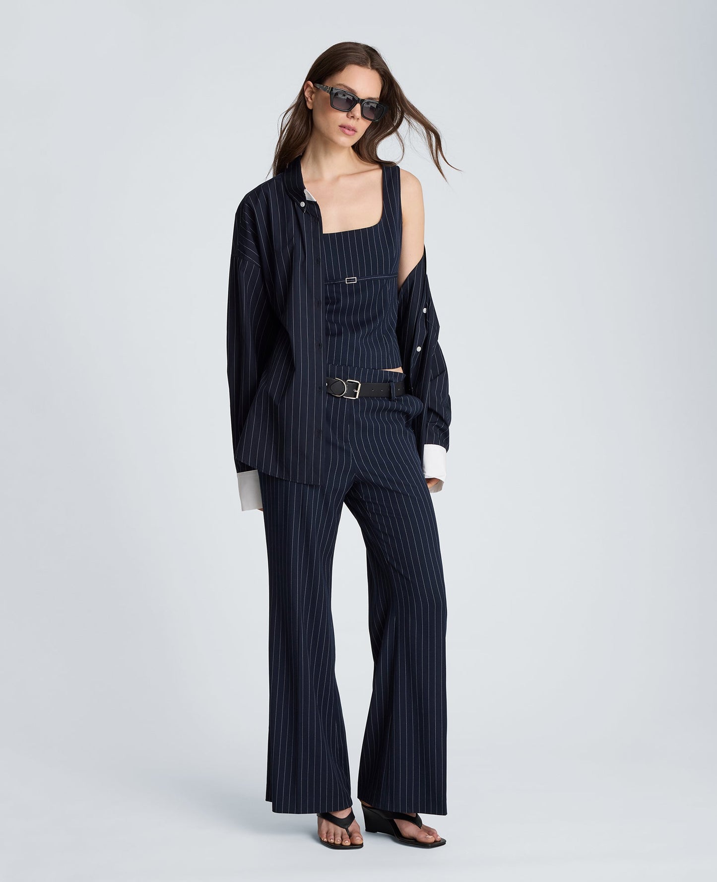 Belted Empire Waist Fitted Bodice Top