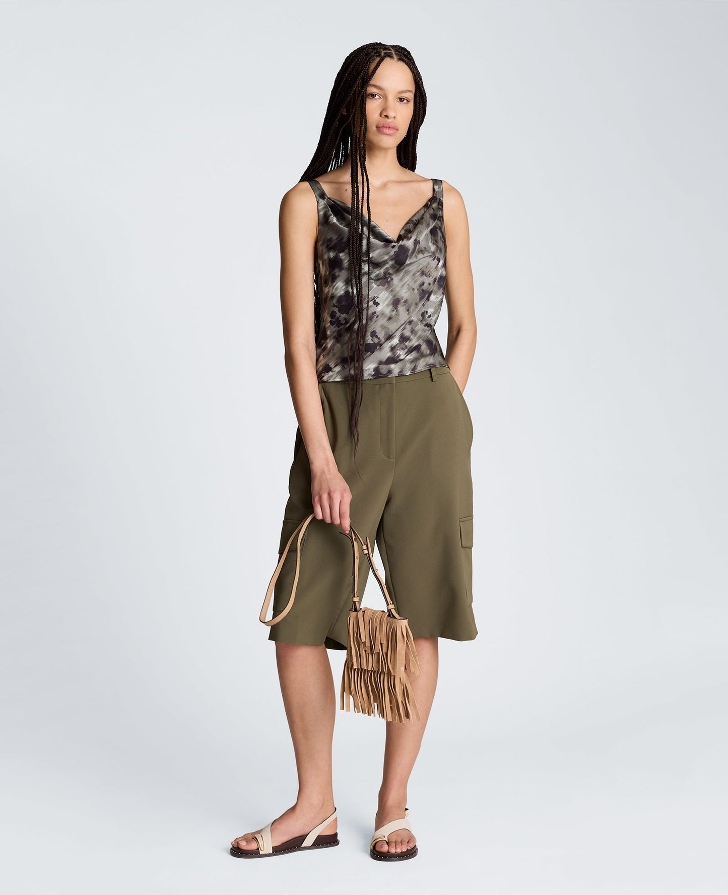 Cowl Neck Cropped Cami