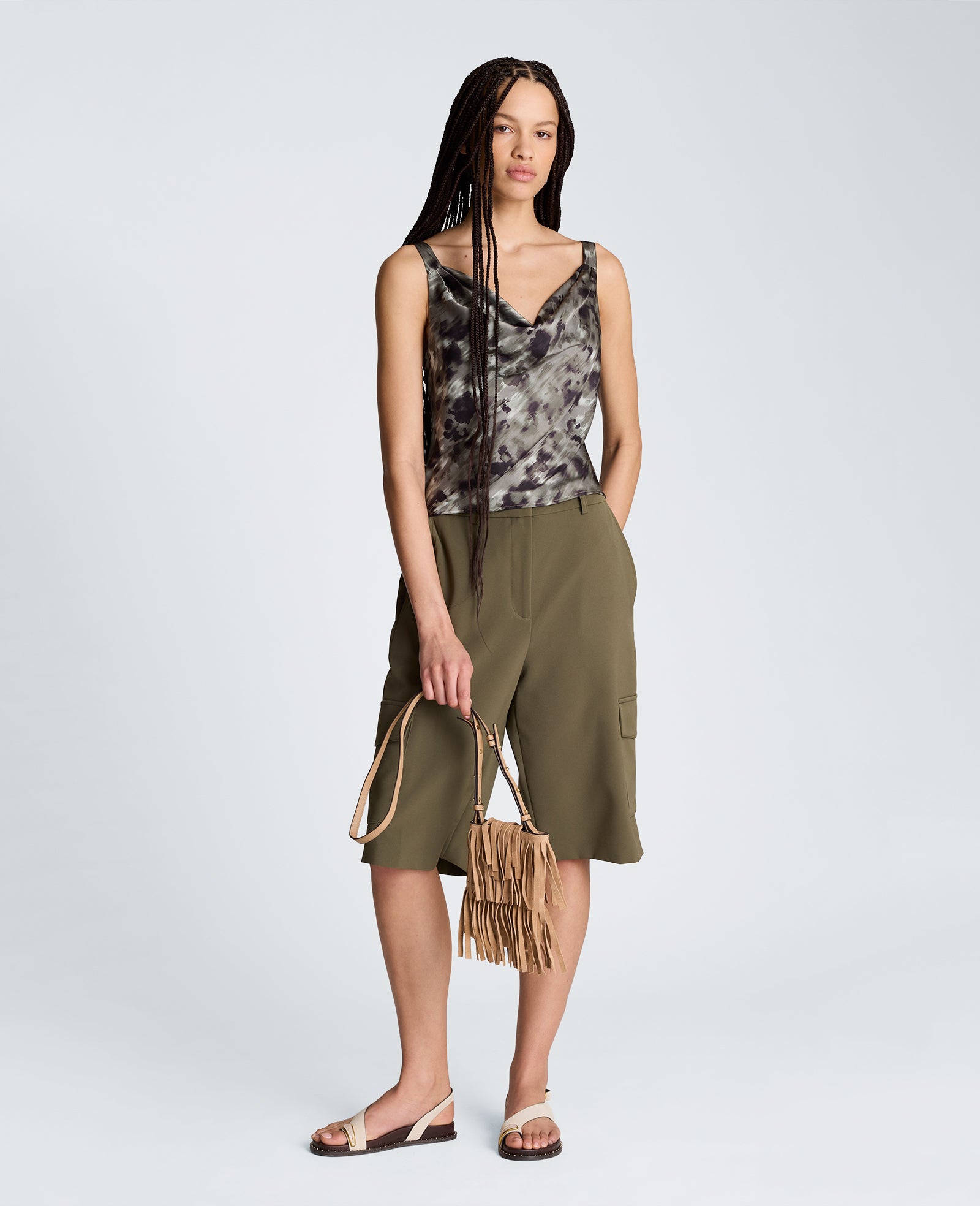 Cowl Neck Cropped Cami