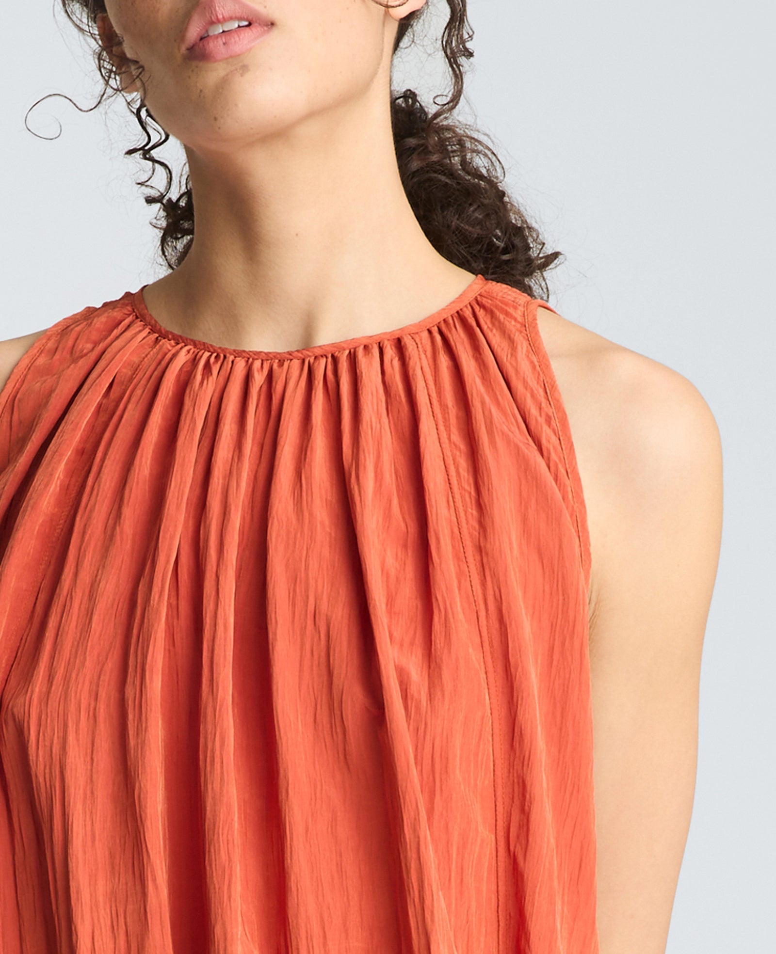 Gathered Halter Neck Maxi Dress