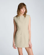 Sleeveless Suit Mini Dress with Patch Pocket
