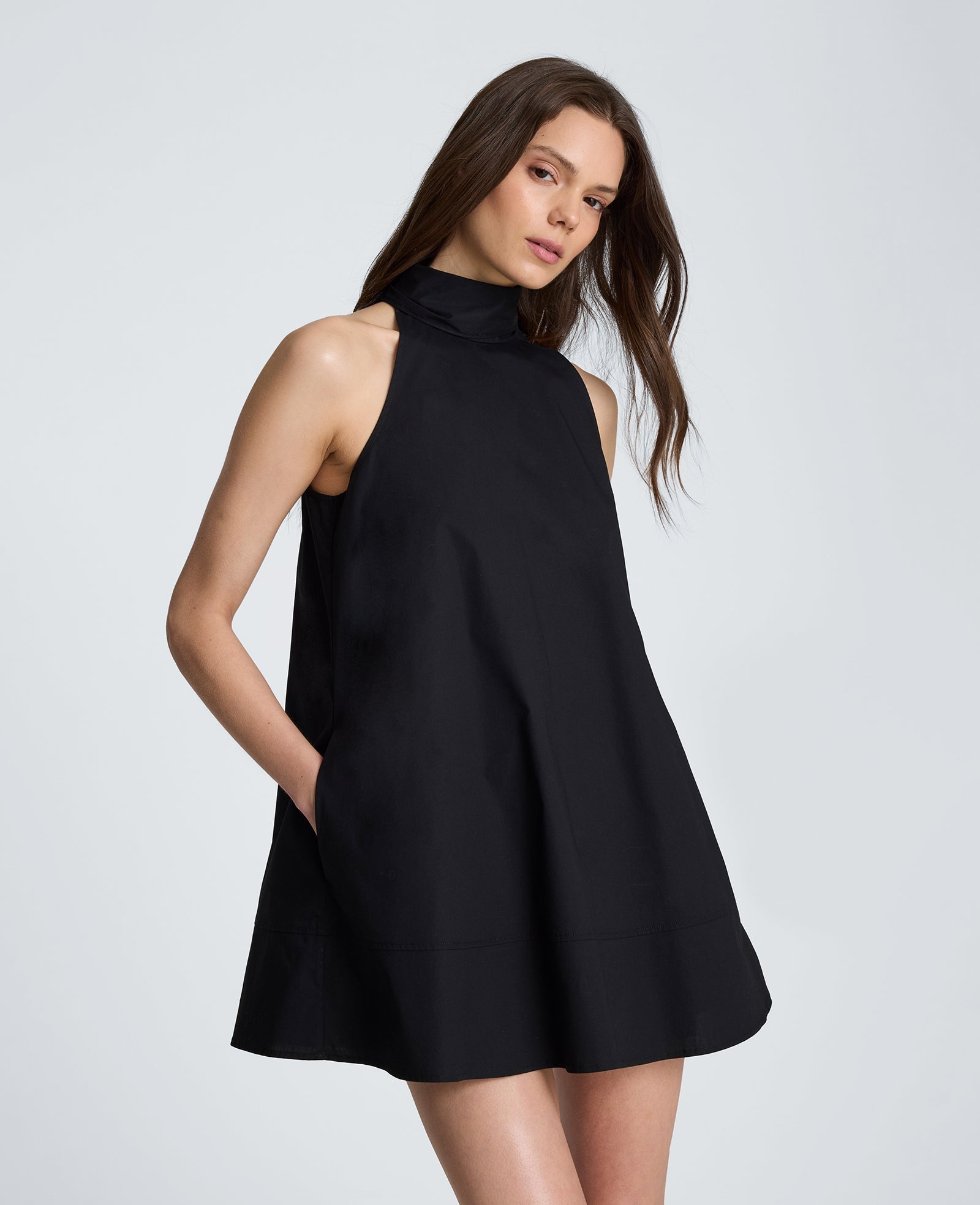 Self Tie Halter Mini Dress