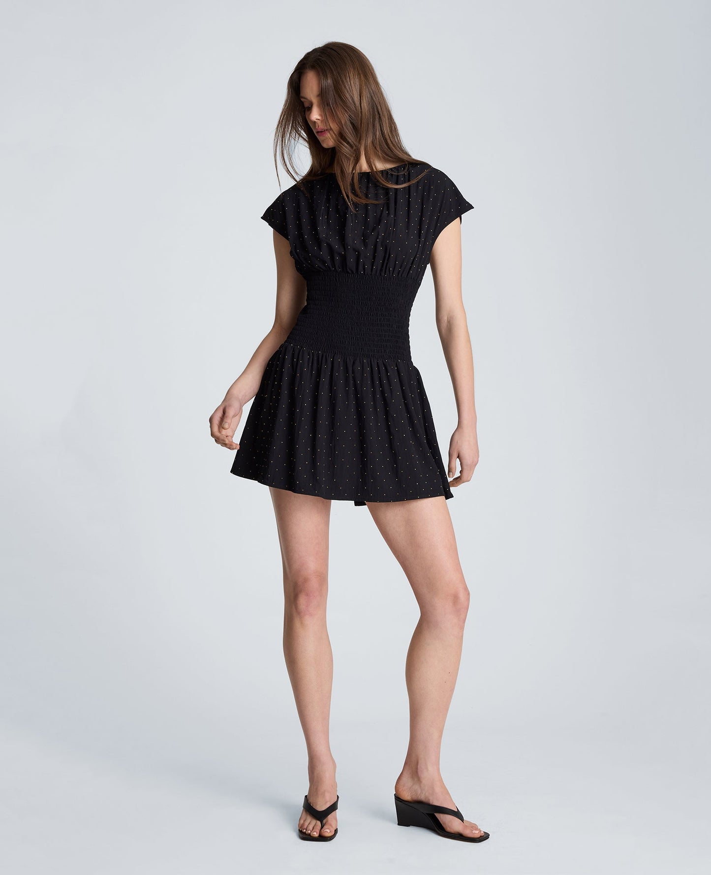 Smocked Waist Mini Dress