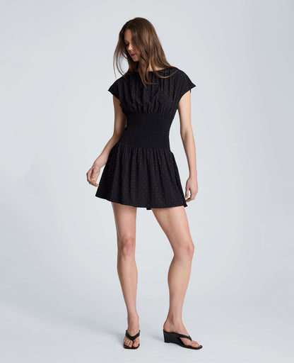 Smocked Waist Mini Dress