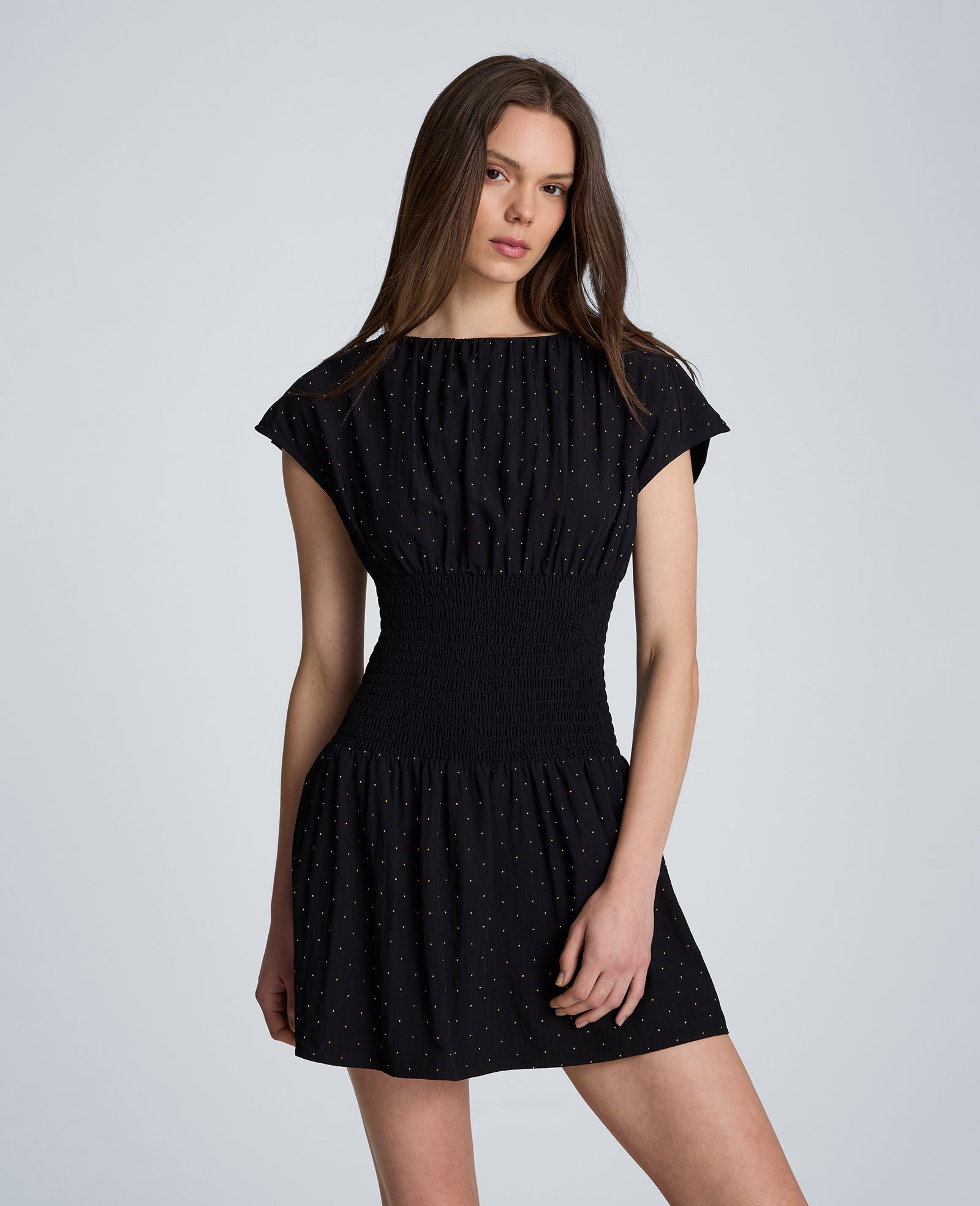 Smocked Waist Mini Dress