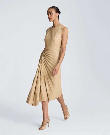 Sunburst Pleat Midi Dress