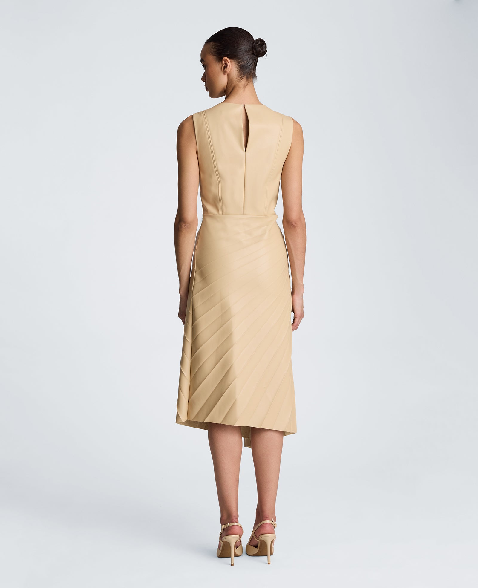 Sunburst Pleat Midi Dress