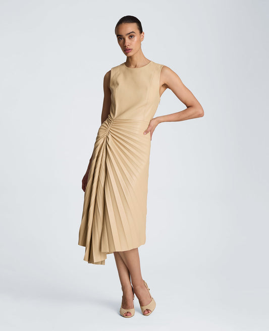 Sunburst Pleat Midi Dress
