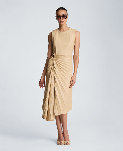 Sunburst Pleat Midi Dress