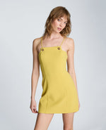 Square Neck Grommet Mini Dress