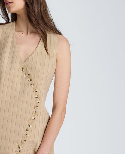 Curved Mini Stripe Suit Dress