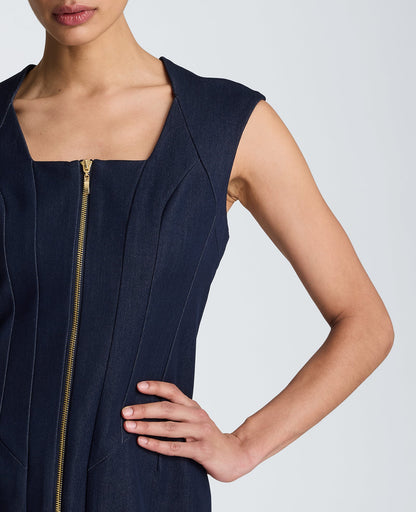 Halter Neck Zipper Front Mini Dress