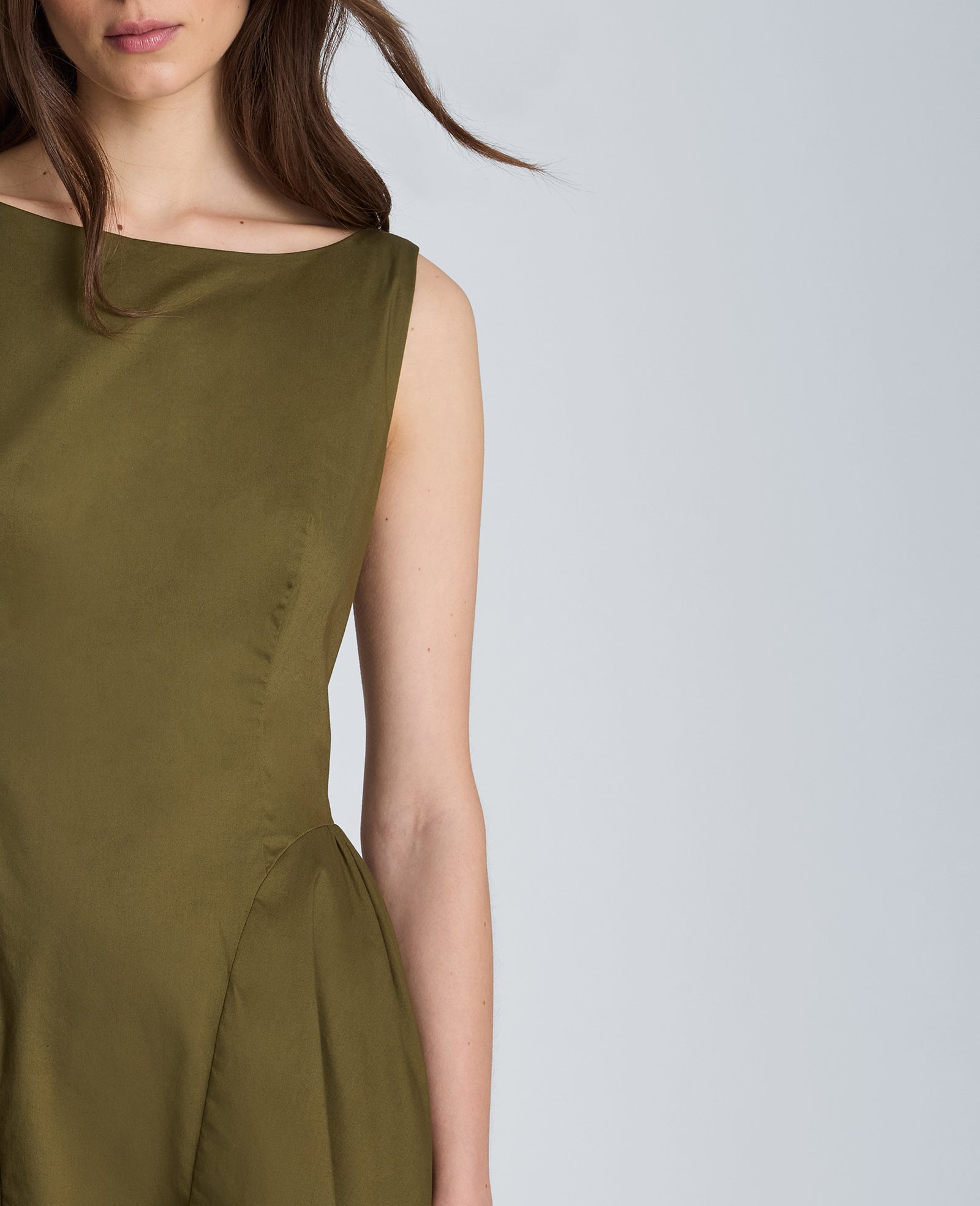 Sleeveless Boat Neck Mini Dress