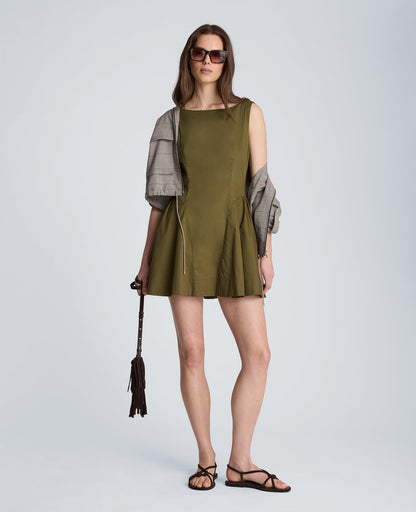 Sleeveless Boat Neck Mini Dress