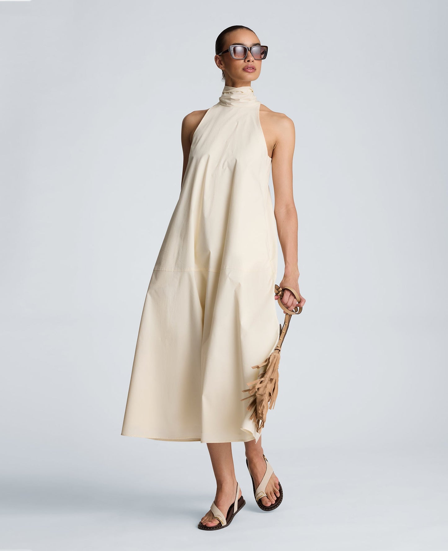Tie Back Halter Midi Dress