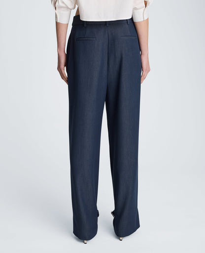High Rise Fly Front Belted Pant