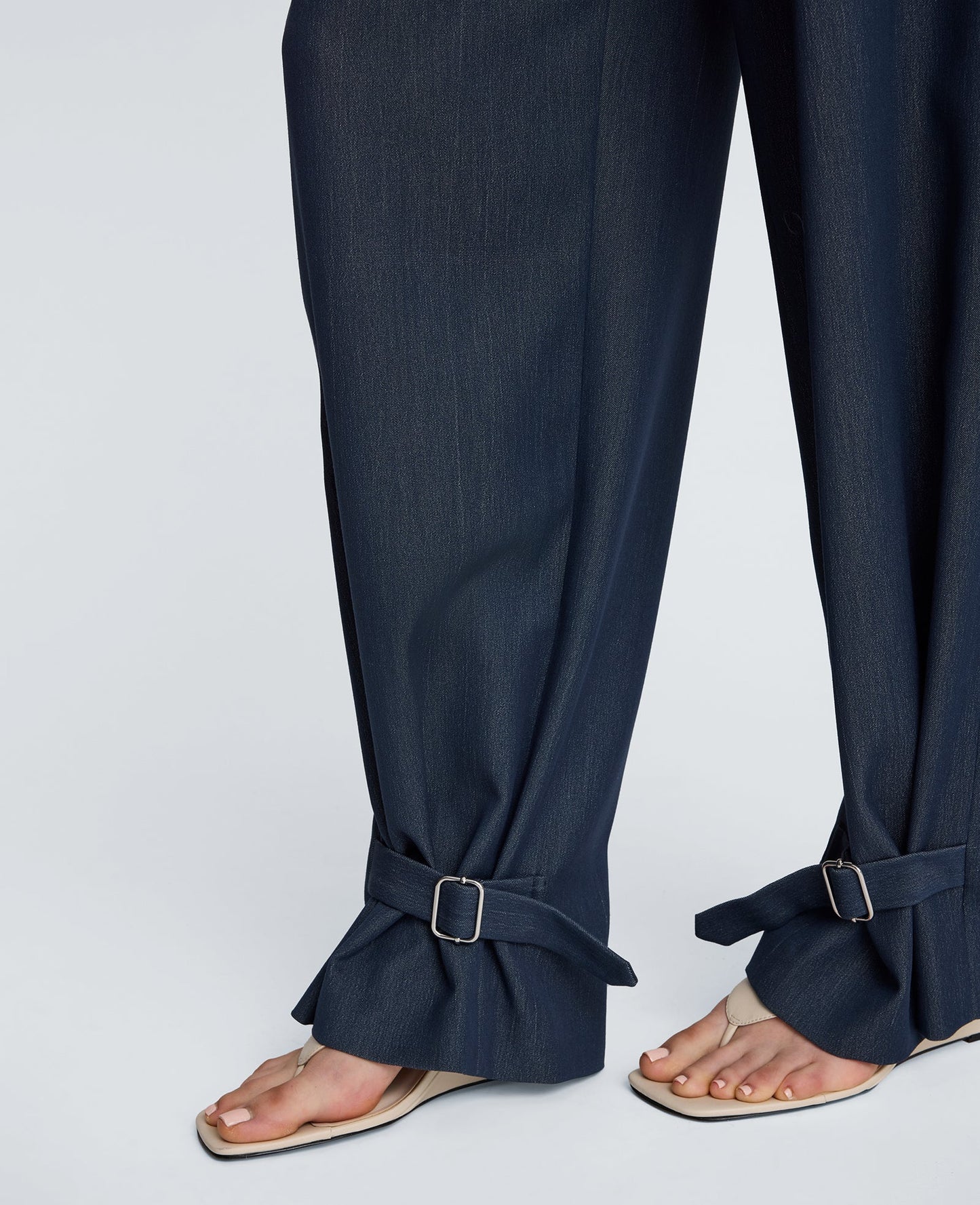 High Rise Fly Front Belted Pant