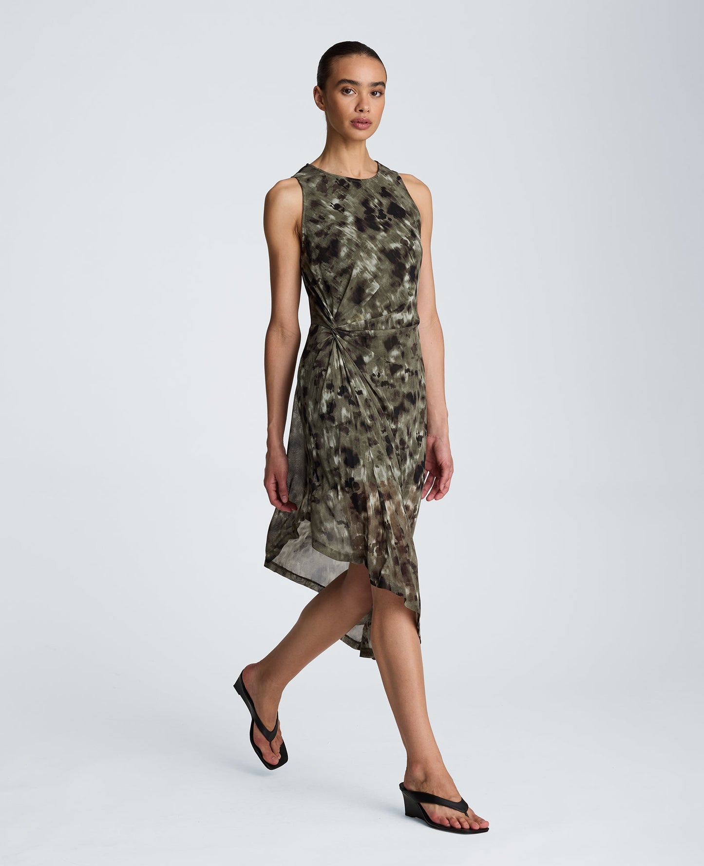 Asymmetrical Hem Midi Dress