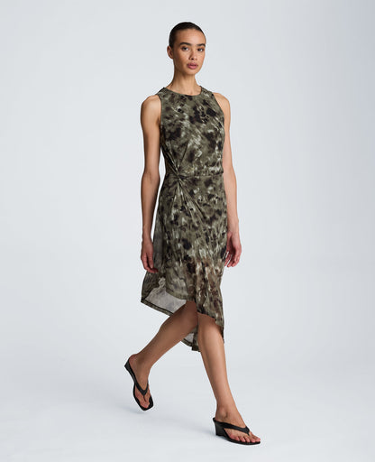 Asymmetrical Hem Midi Dress