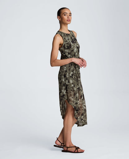 Asymmetrical Hem Midi Dress