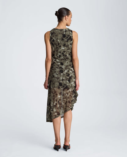 Asymmetrical Hem Midi Dress