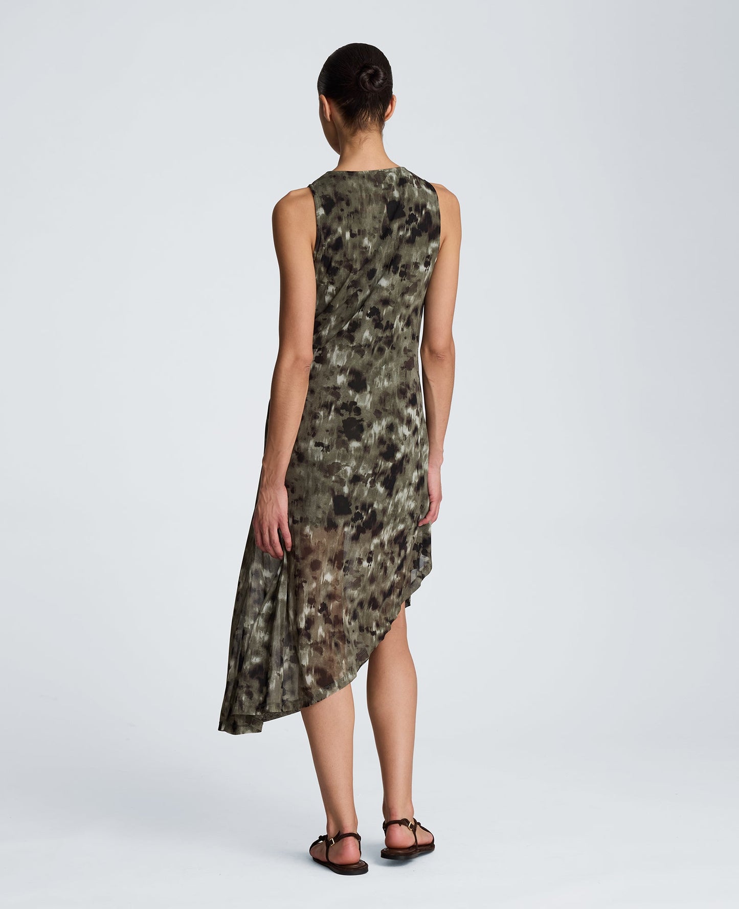 Asymmetrical Hem Midi Dress