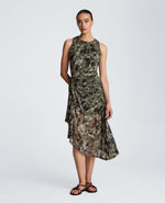 Asymmetrical Hem Midi Dress