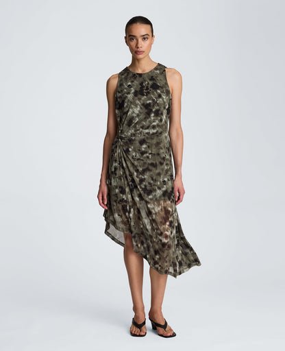 Asymmetrical Hem Midi Dress