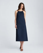 Tortoiseshell Tie Halter Midi Dress