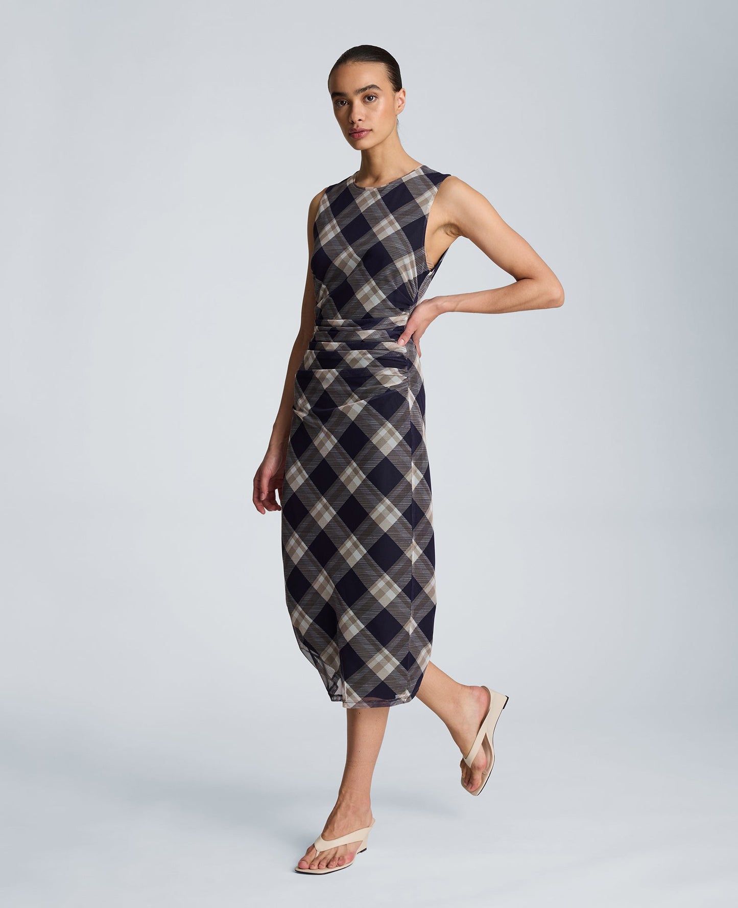 Side Ruched Midi Dress