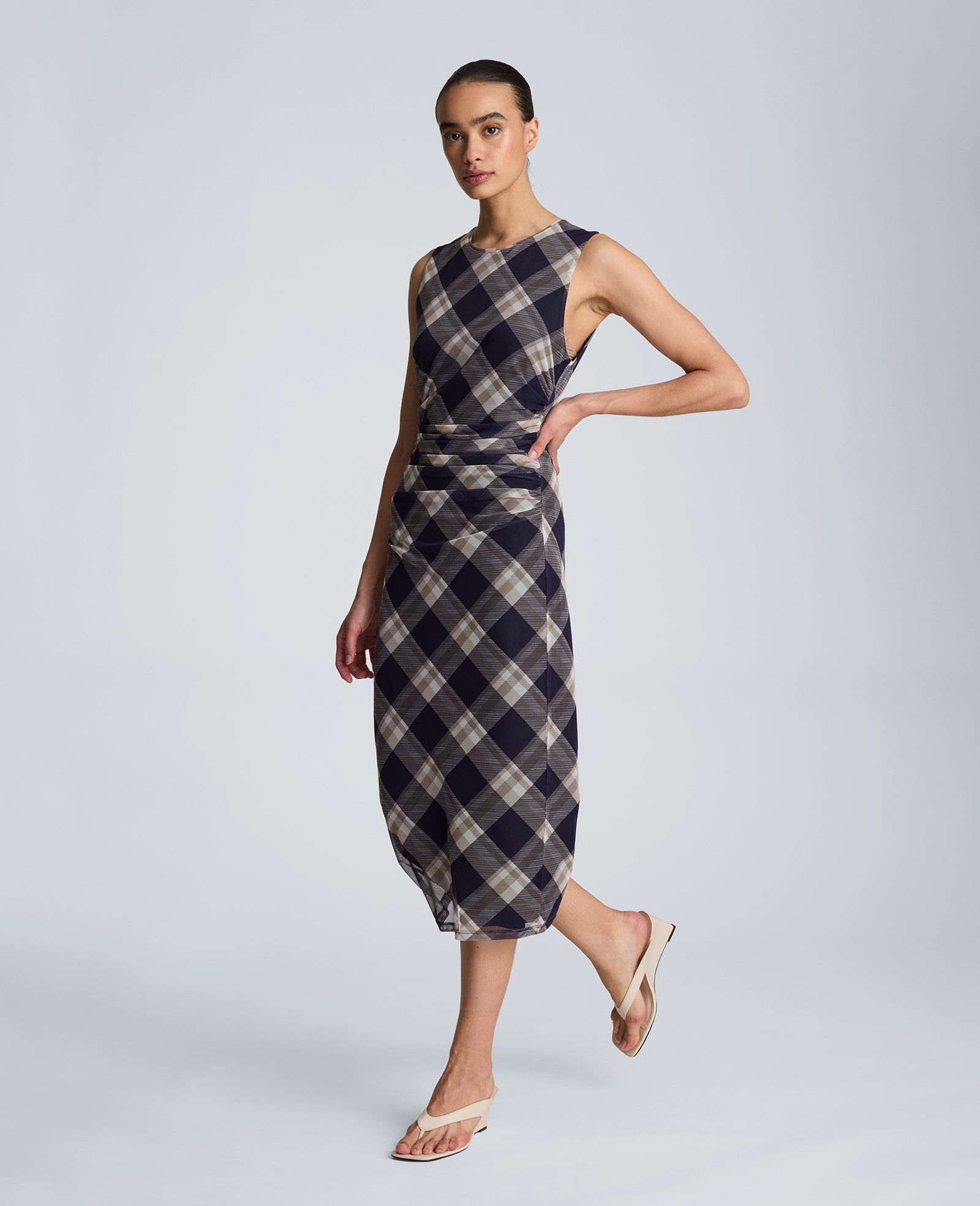 Side Ruched Midi Dress