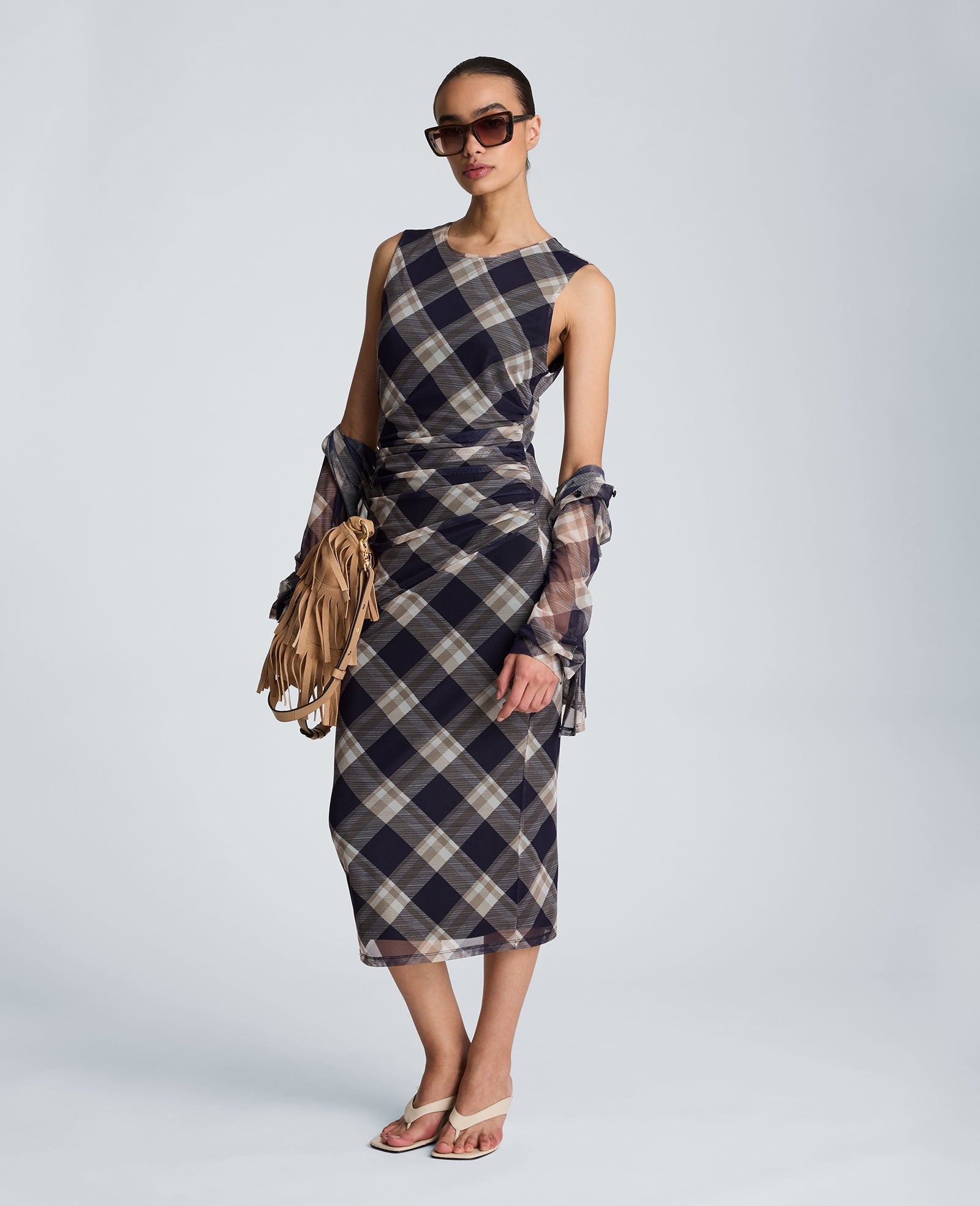 Side Ruched Midi Dress