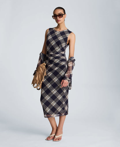 Side Ruched Midi Dress
