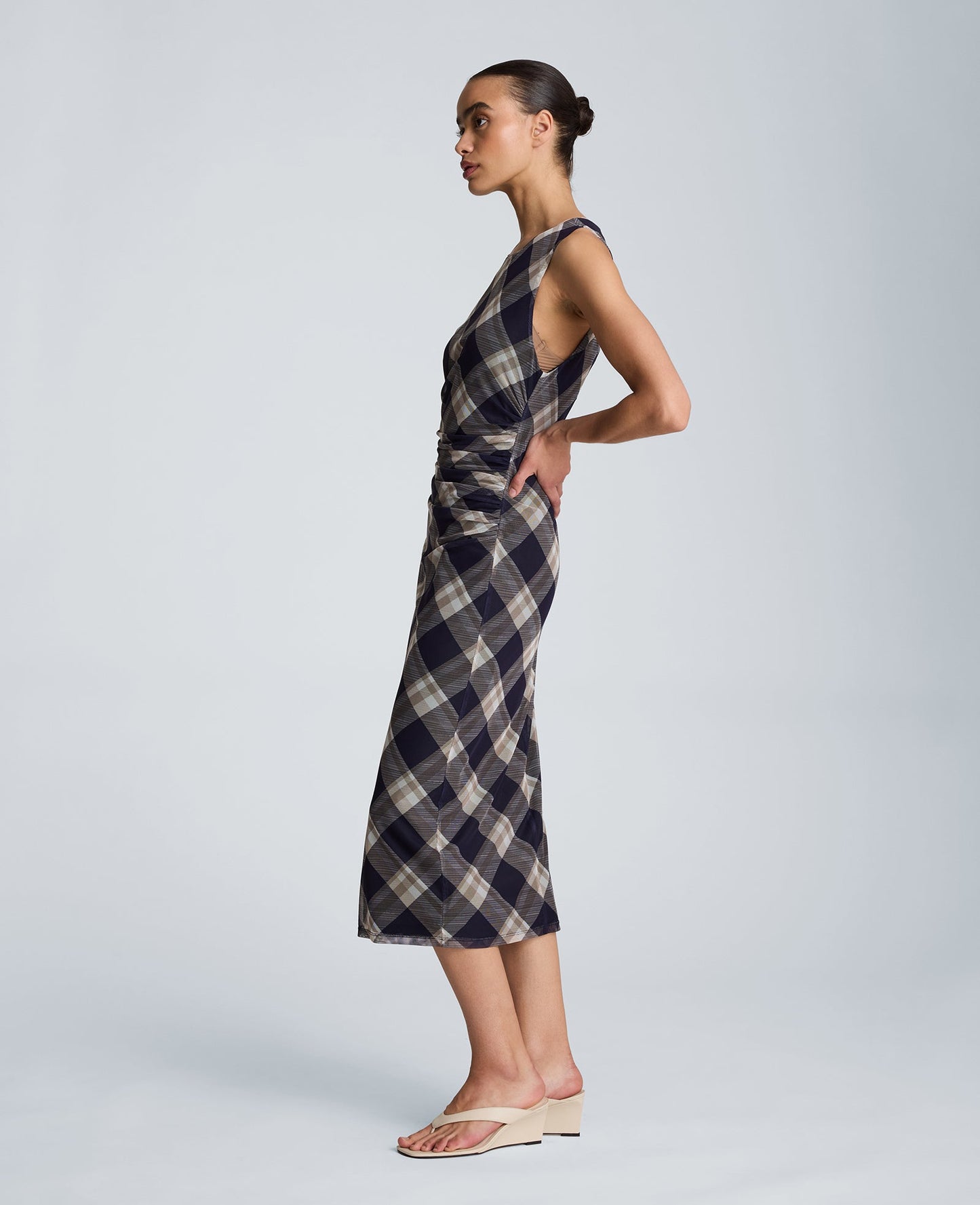Side Ruched Midi Dress