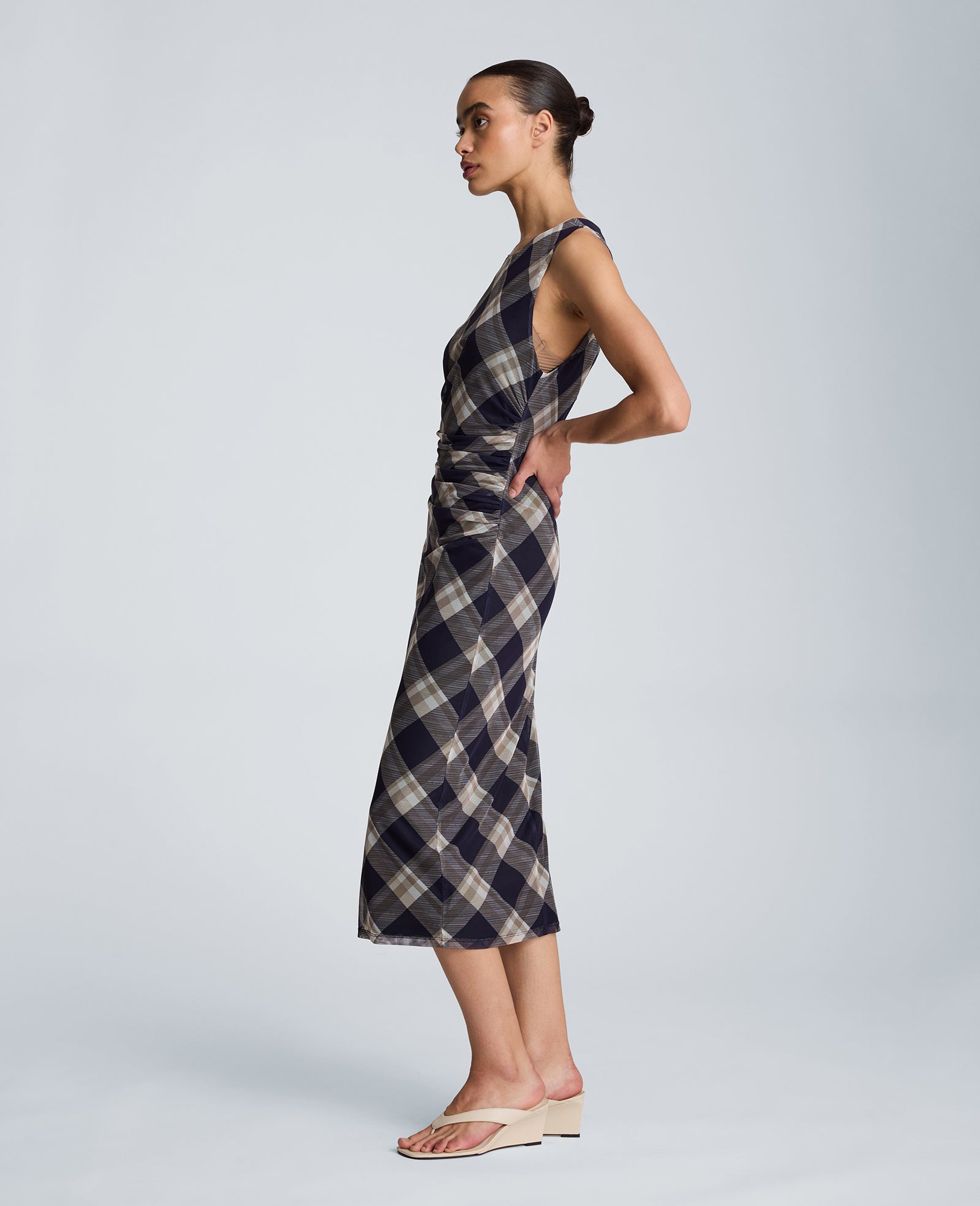 Side Ruched Midi Dress