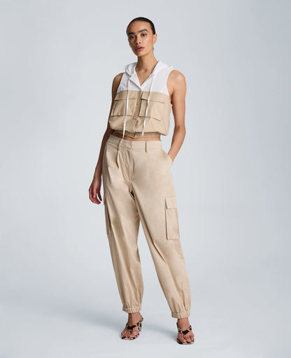 Fly Front Jogger Pleated Cargo Pant