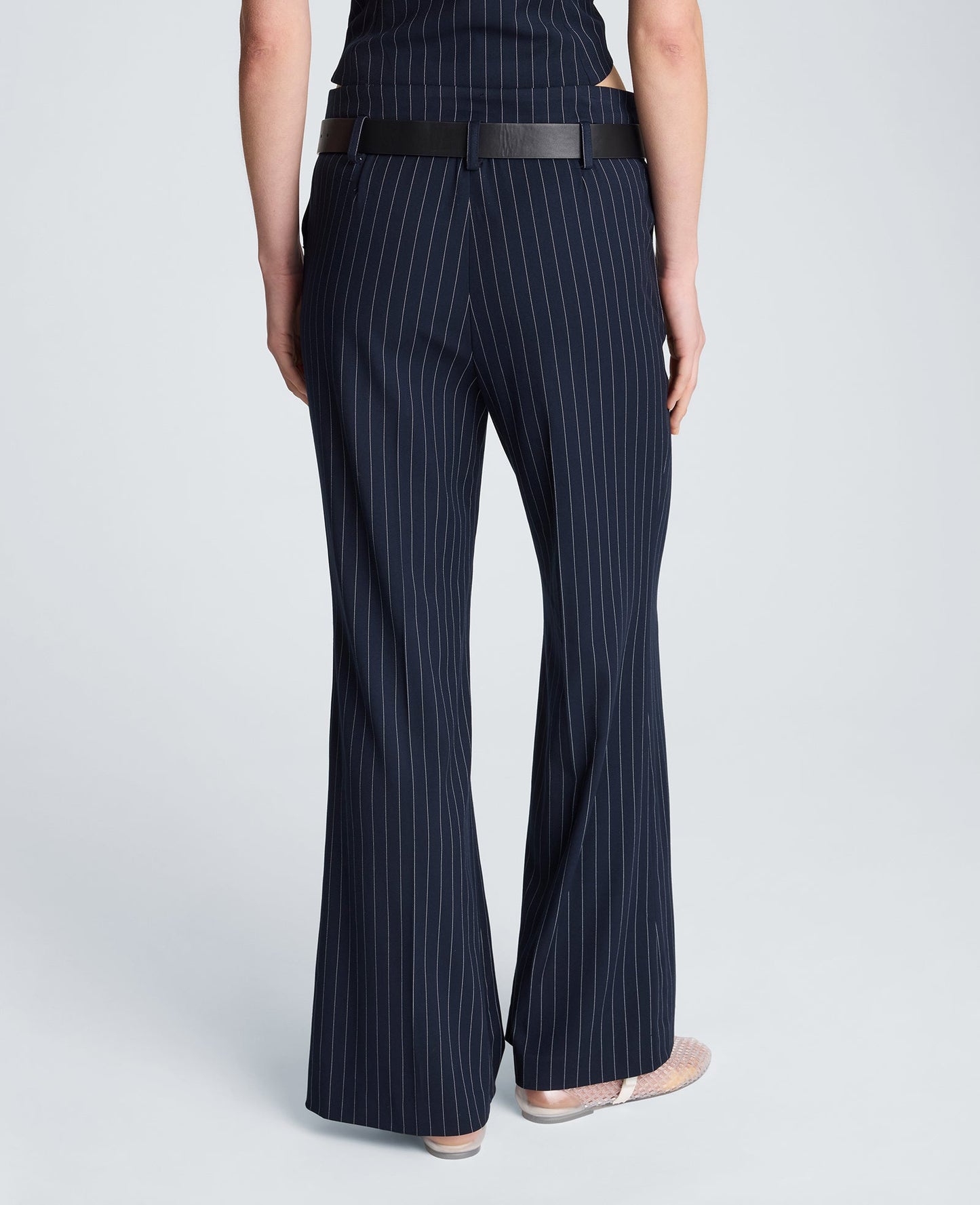 Fly Front Flare Belted Pant