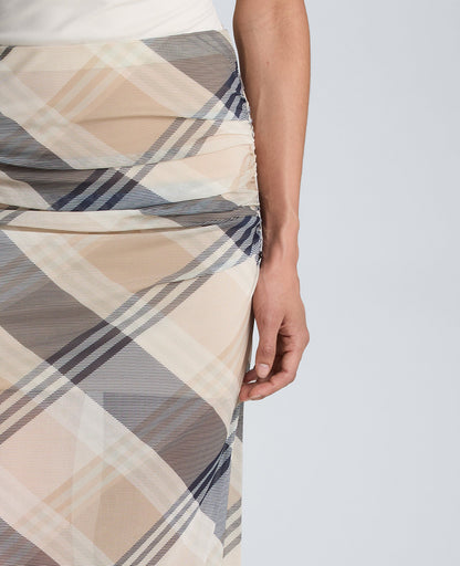 Pull On Side Ruched Midi Skirt