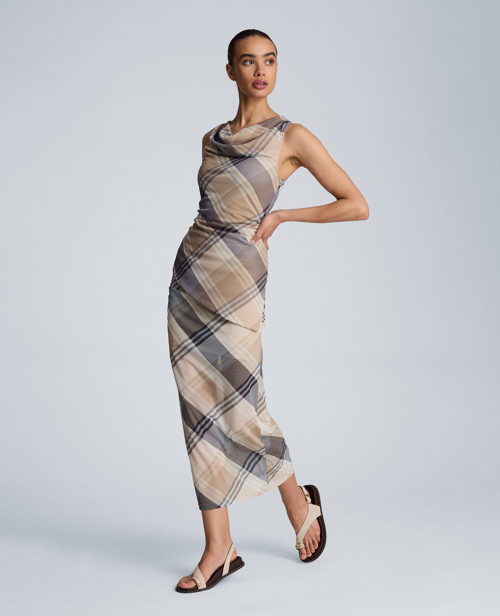 Pull On Side Ruched Midi Skirt