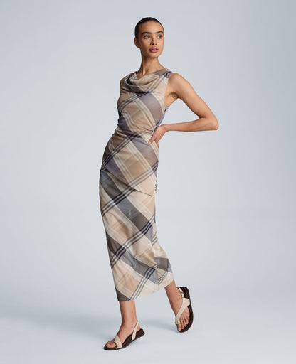 Pull On Side Ruched Midi Skirt